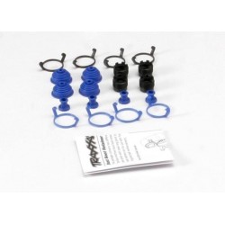 Traxxas Pivot ball caps (4)/ dust boots, rubber (4)/ dust plugs, rubber (4)/ dust boot retainers, black (4), blue (4) (2 pkgs. req. to complete truck) TRX5378X