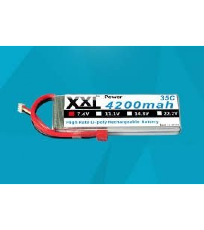 XXL 2S 7.4V 4200mAh 35C Rechargable Li-Po Lipo Battery