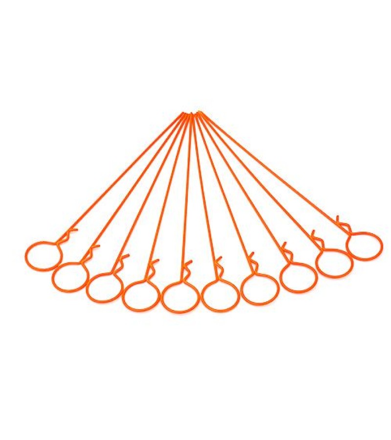 Long Large-ring Orange Body Clips(10pcs)