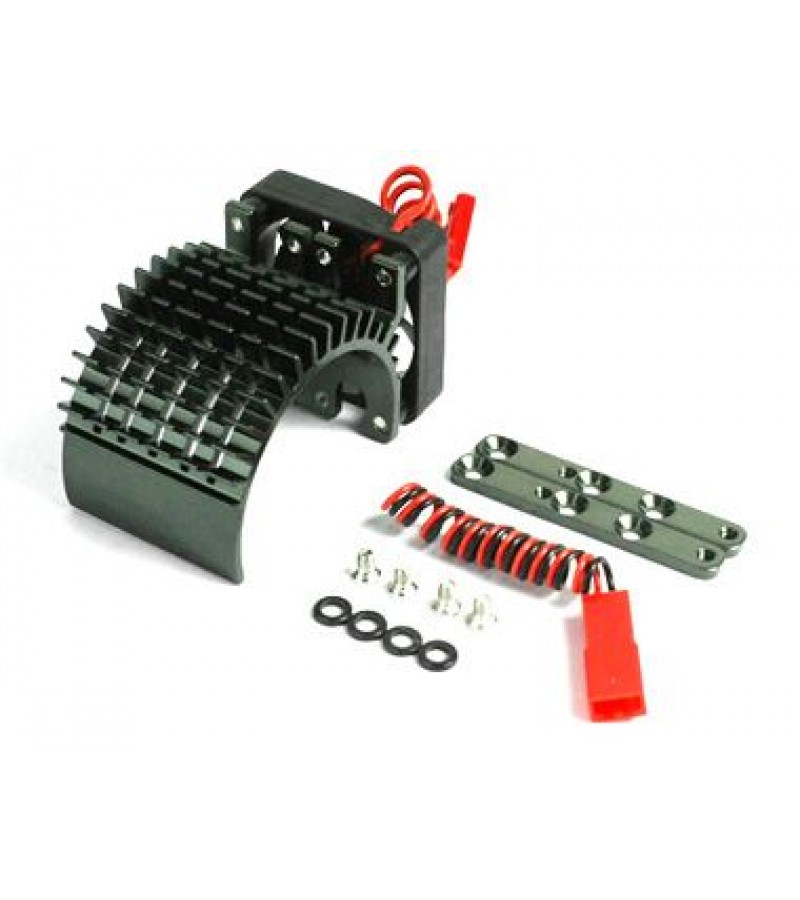 Titanium Color Aluminum Motor Heat Sink w/ adjustable fan (side)