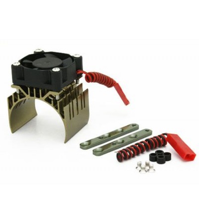 Titanium Color Aluminum Motor Heat Sink w/ adjustable fan (top)