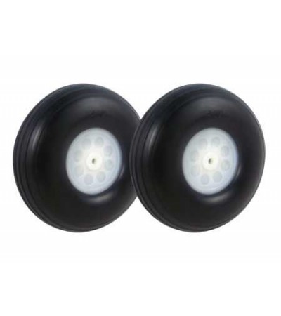 Ø3.75*34mm Treaded Rubber Wheels 2pcs