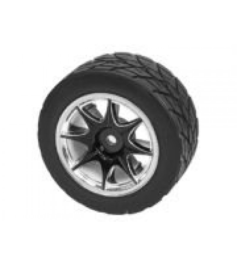 1/10 8 Spoke Wheel & Tyre Set For Tamiya M-Chassis Series (4pcs)- Black