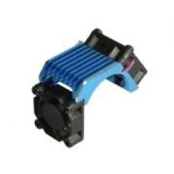 Aluminium Brushless 540 Motor Heatsink -Twin W/ Cooling Fan - Light Blue Color