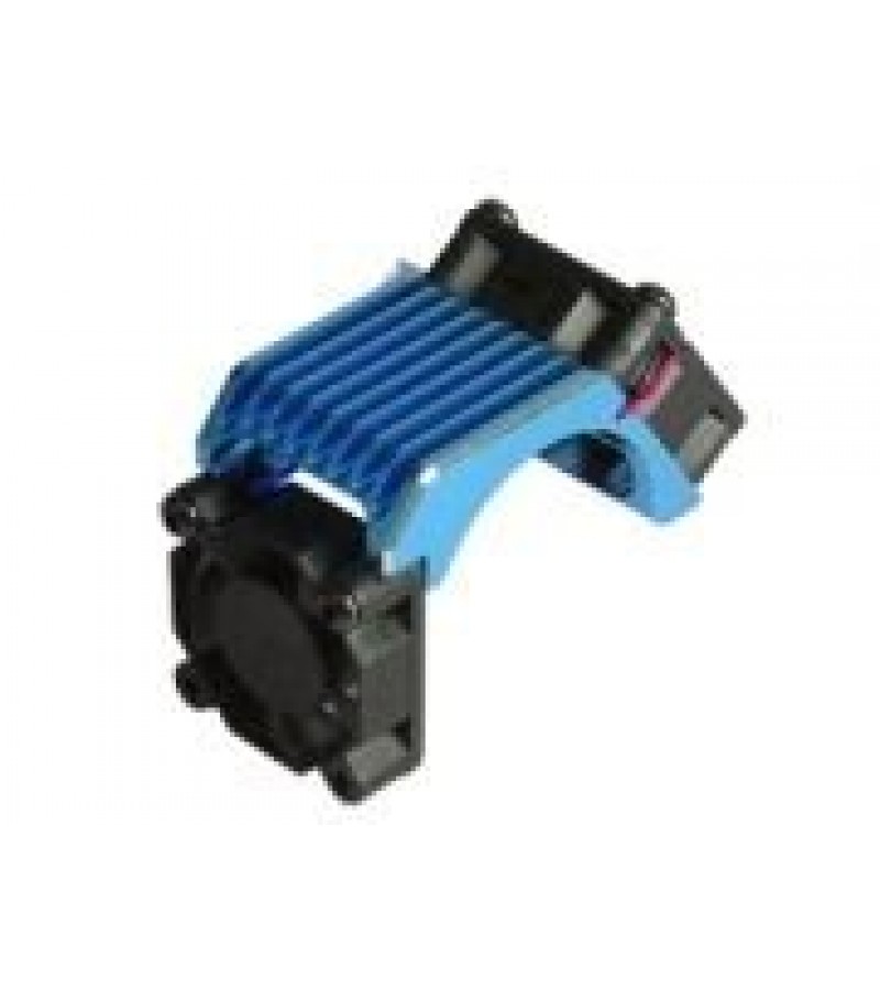 Aluminium Brushless 540 Motor Heatsink -Twin W/ Cooling Fan - Light Blue Color Aluminium Brushless 540 Motor Heatsink -Twin W/ Cooling Fan - Light Blue Color