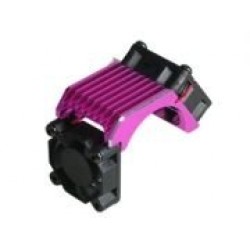Aluminium Brushless 540 Motor Heatsink -Twin W/ Cooling Fan - Pink Color