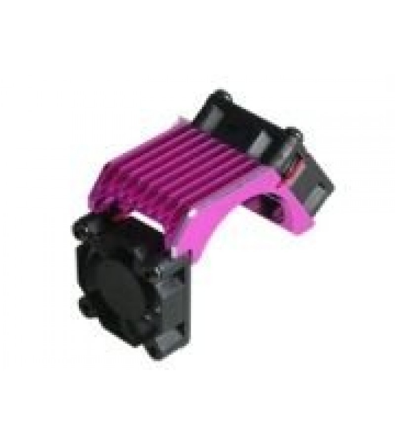 Aluminium Brushless 540 Motor Heatsink -Twin W/ Cooling Fan - Pink Color