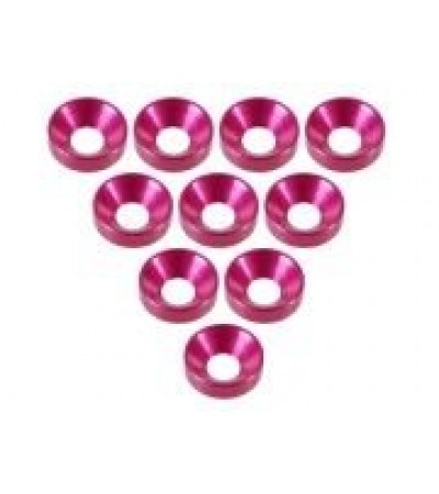 Aluminium M3 Countersink Washer (10 Pcs) - Pink