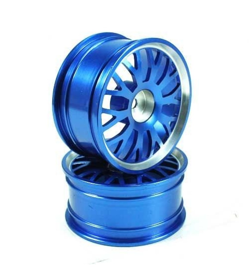 Blue 10 Y-spoke Aluminum Wheels 1 Pair(1/10 Car)