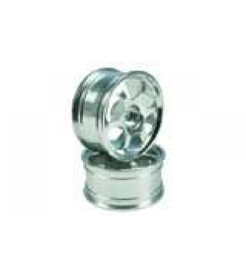 Silver 6-spoke Aluminum Wheels 1 pair(1/10 Car)