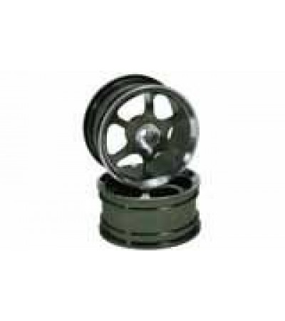 Titanium Color 6-spoke Aluminum Wheels 1 pair(1/10 Car)