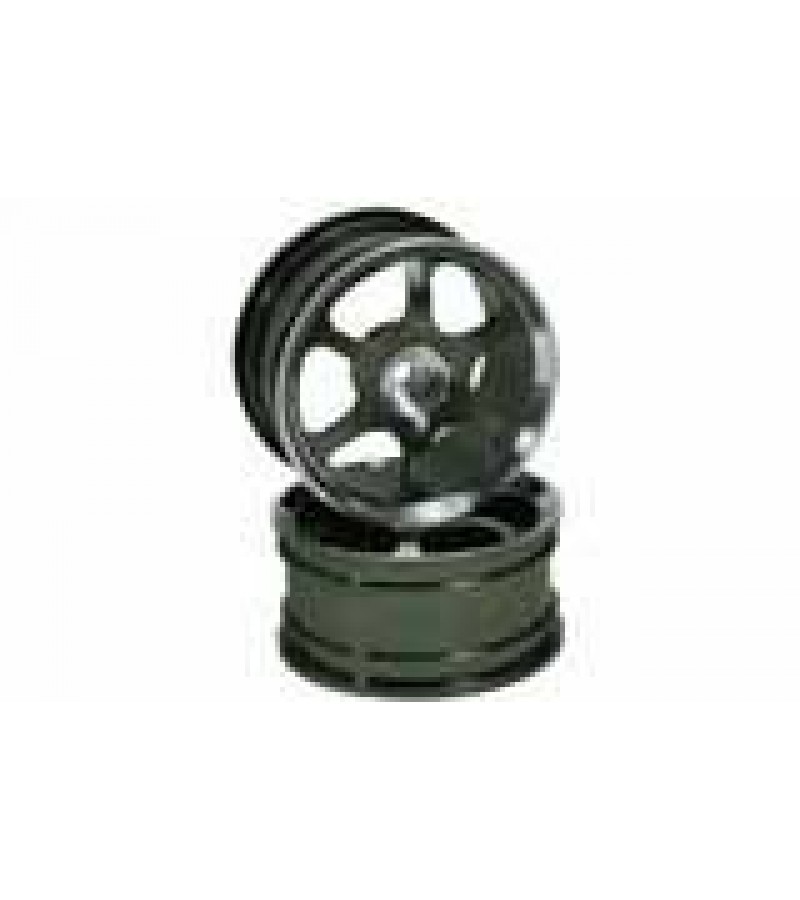 Titanium Color 6-spoke Aluminum Wheels 1 pair(1/10 Car)