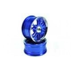 Blue 6 Dual-spoke Aluminum Wheels 1 pair(1/10 Car)