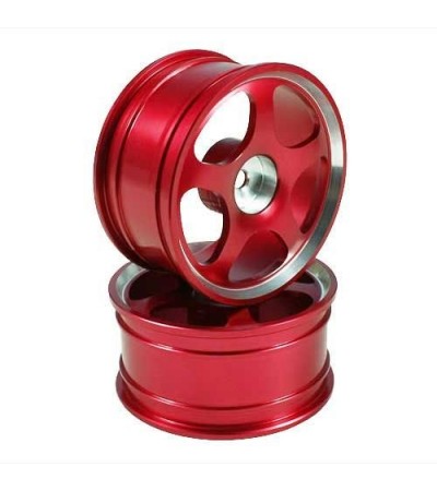 Red 5-spoke Aluminum Wheels 1 pair(1/10 Car)