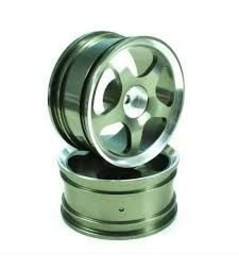 Titanium Color 5-spoke Aluminum Wheels 1 pair(1/10 Car)