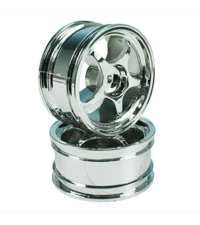 Silver 5-spoke Wheels 1 pair(1/10 Car)