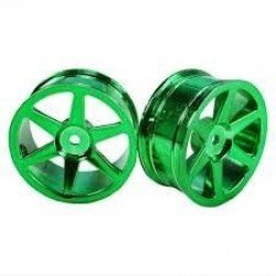 Green 6-spoke Painted Wheels 1 pair(1/10 Car)