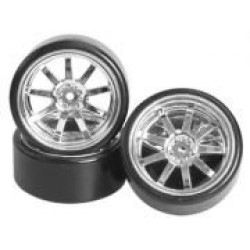1/10 9 Spoke Wheel & Tyre Set For Drift(5mm Offset) -4pcs