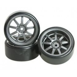 1/10 9 Spoke Wheel & Tyre Set For Drift(7mm Offset) -4pcs