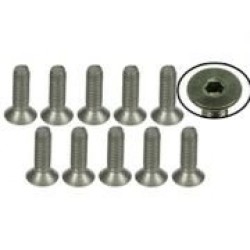 M3 x 10 Titanium Flat Head Hex Socket - Machine (10 Pcs)