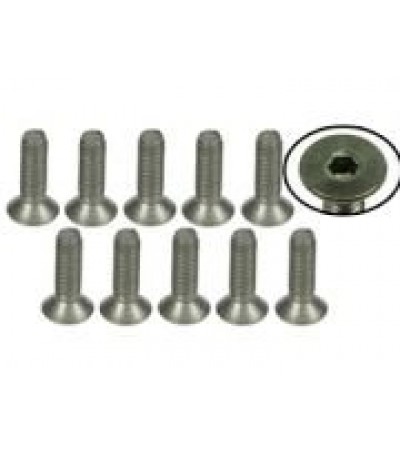 M3 x 10 Titanium Flat Head Hex Socket - Machine (10 Pcs)