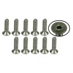 M3 x 12 Titanium Flat Head Hex Socket - Machine (10 Pcs)
