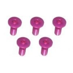 M3 x 8 AL7075 Flat Head Hex Socket - Machine (5 Pcs) Pink