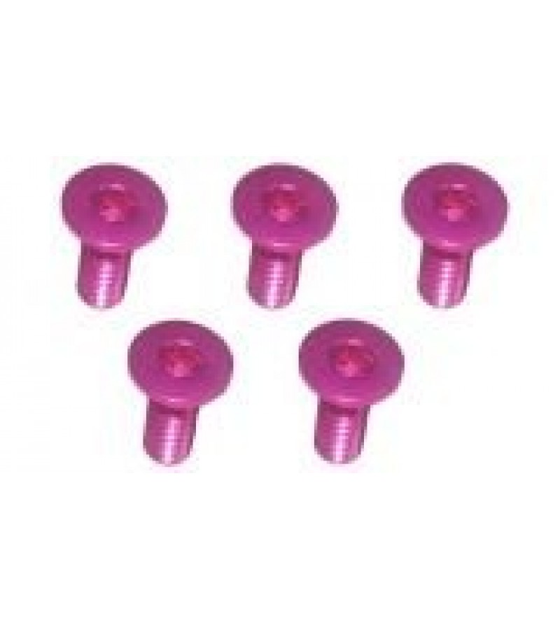 M3 x 8 AL7075 Flat Head Hex Socket - Machine (5 Pcs) Pink