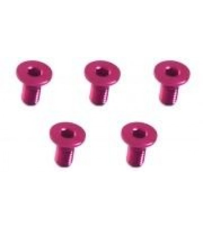 M3 x 6 AL7075 Flat Head Hex Socket - Machine (5 Pcs) Pink