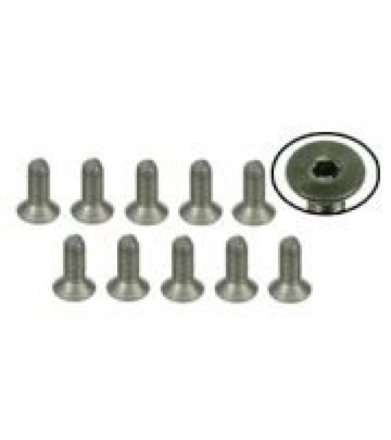 M3 x 8 Titanium Flat Head Hex Socket - Machine (10 Pcs)