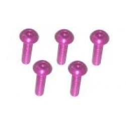 M3 x 12 AL7075 Button Head Hex Socket - Machine (5 Pcs) Pink