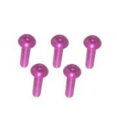 M3 x 12 AL7075 Button Head Hex Socket - Machine (5 Pcs) Pink
