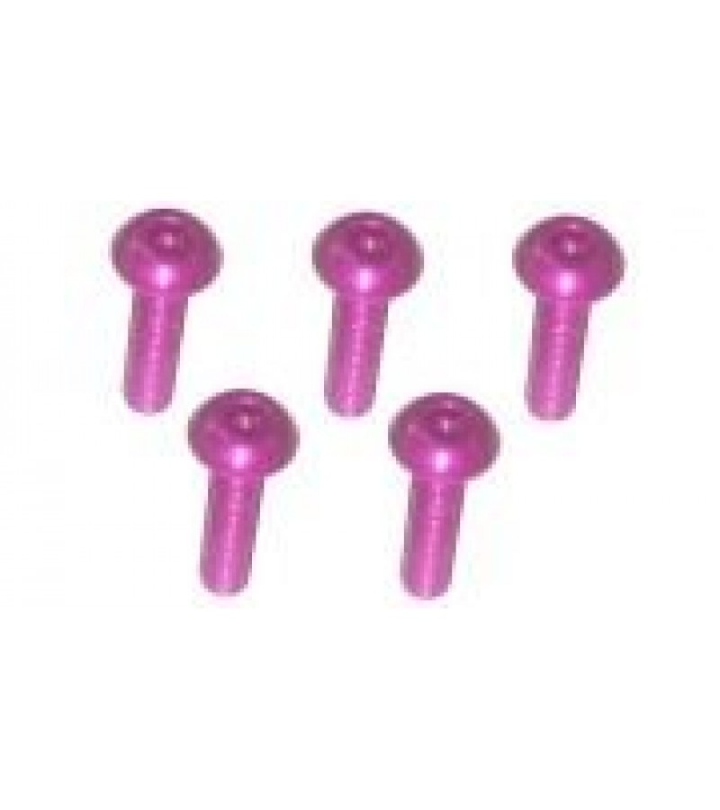 M3 x 12 AL7075 Button Head Hex Socket - Machine (5 Pcs) Pink
