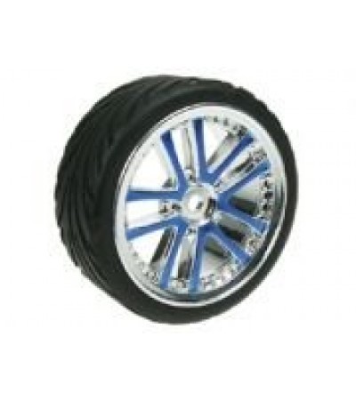1/10 5 Dual Spoke Rim & Tyre Set On Road (0 Offset - 24mm) 4pcs- Blue