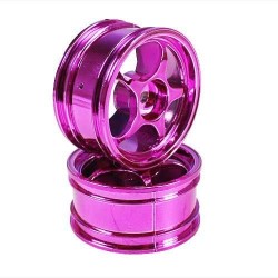 Purple 5-spoke Painted Wheels 1 pair(1/10 Car)