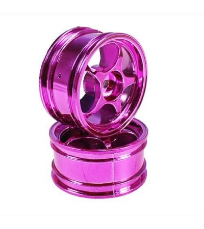 Purple 5-spoke Painted Wheels 1 pair(1/10 Car)