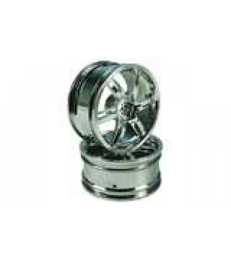 Silver 6 Spoke Wheels 1 pair(1/10 Car, 3mm Offset)