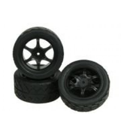 6 Spoke Tyre Set For GT-01 (4pcs) - Black