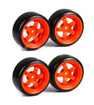 RC On-road Car 10 Spoke Wheel Rims & Rubber Tires