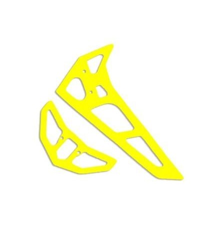 Neon Yellow Fiberglass Horizontal/Vertical Fins Trex 700 Nitro/Electric