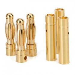 4mm Gold Connectors Male/Female(3lü Set)