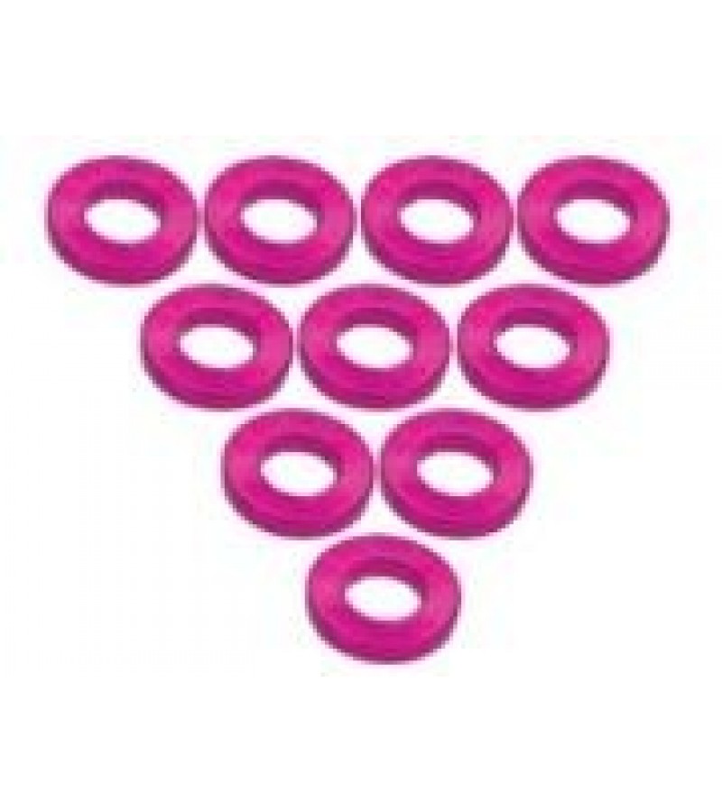 Aluminium M3 Flat Washer 1.0mm (10 Pcs) - Pink